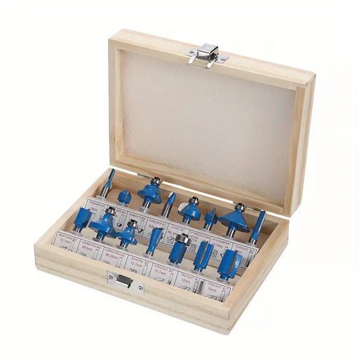 15pcs 2.54/10.16cm Router Bit Set Trimming Straight Milling Cutter For Wood Bits Tungsten Carbide Cutting Woodworking