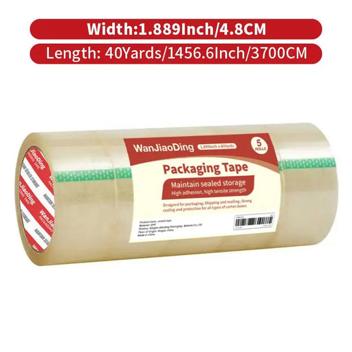 5 Rolls of Clear, Odorless Packing Tape - Perfect for Moving, Shipping, and Mailing!