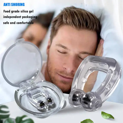 3pcs Anti Snore Stop Snoring Nose Clip Silicone Magnetic Easy Breathe Improve Sleeping Tray Aid Apnea Guard Night Device With Case