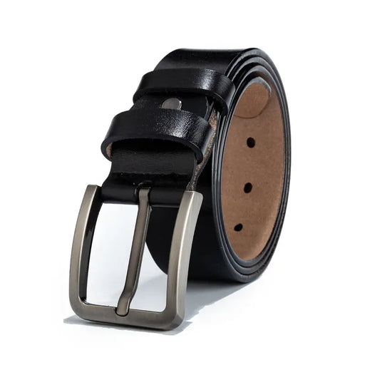 Luxury Genuine Cowhide Leather Strap Men's Belts - Stylish Pin Buckle for a Fashionable Look