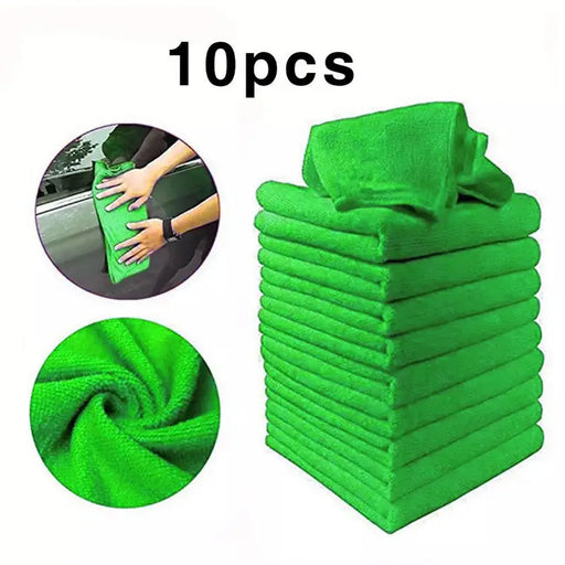 10 PCS Microfiber Car Cleaning Towel: Get a Spotless Shine for Your Automobile & Motorcycle!