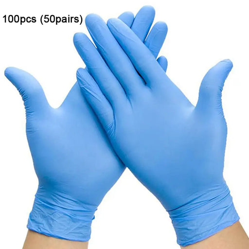 100pcs Disposable Nitrile Gloves Nitrile Rubber Thickened Gloves Micro-Elastic Light And Thin Docile Dust-Proof Gloves Non Medical Protective Gloves