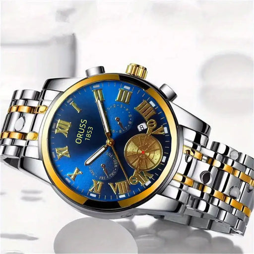 2022 New Watch Men's Luminous Waterproof High-end Temperament Trend Men's Watch Calendar Steel Band Large Dial
