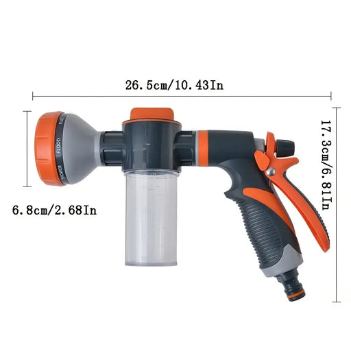 1Pc Hose Nozzle: Car Wash Foam Gun with Soap Dispenser for Watering Plants, Lawn Cleaning & More