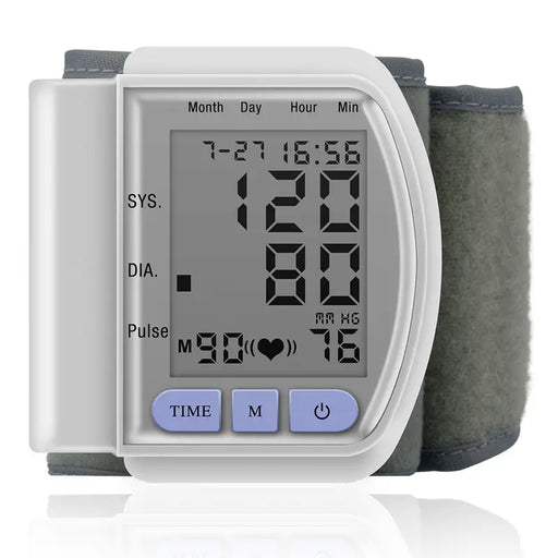 1pc Blood Pressure Machine Wrist Blood Pressure Monitor, LCD Adjustable Wrist Cuff Pulse Rate Monitor With Irregular Heart Beat Detection, Battery Not Included