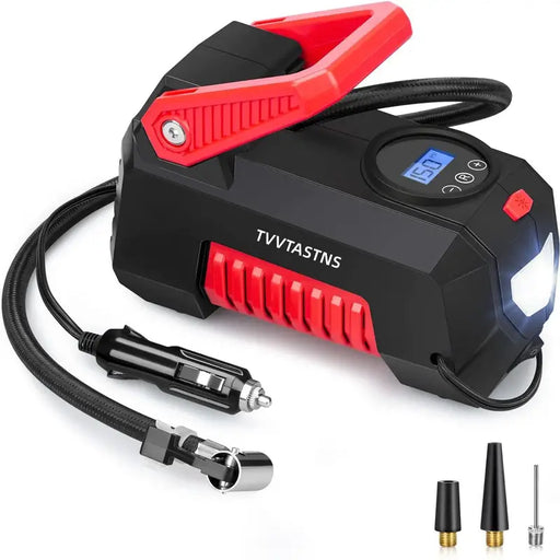 Portable Air Compressor Tire Inflator: 12V DC Auto Tire Pump with Digital Pressure Gauge for Car, Bicycle & More
