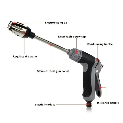 1pc High-Pressure Car & Garden Water Gun - Long Handle Sprayer for Washing, Cleaning & Watering