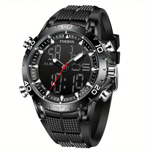 FOXBOX Men's Watches Sports Top Brand Luxury Dual Display Quartz Watch For Men Military Waterproof Clock Digital Electronic Watch