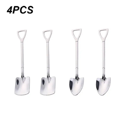 4-Piece Stainless Steel Creative Coffee & Ice Cream Spoon Set - Perfect for Tableware!