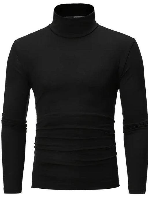 Men's Slim Fit Thermal Turtleneck Long Sleeve Base-Layer Tops - One Size Smaller for Maximum Comfort!