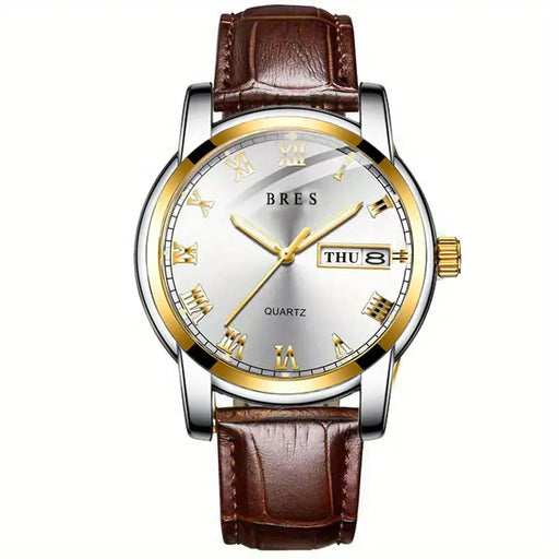 1pc New Men's Watch Luminous Waterproof Classic Fashion Trend Belt Men's Watch Calendar Sunday Walking Precise Quartz Watch