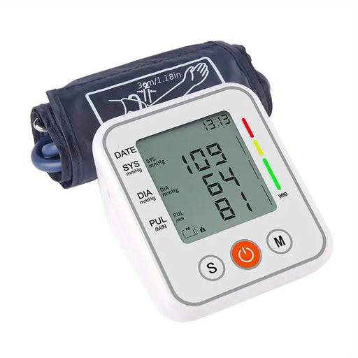 1pc Auto Upper Arm Blood Pressure Machine Monitor, Adjustable Large XL Cuff Best Electric High Blood Pressure Monitor Large Backlit Display, Irregular Heartbeat Detector 99x2 Sets Memory Voice Broadcast Arm 22-32cm Wide-Range, No Battery