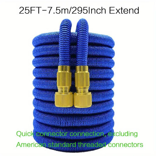 1PC New High-Pressure Telescopic Car Wash Water Hose, Blue/Black Water Hose Hose, Function Tap Water Hose 3X Telescopic Car Wash Watering Supplies
