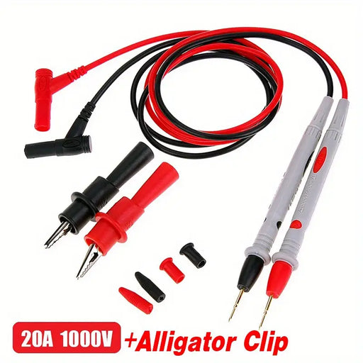 1 Set of Universal Digital Multimeter Test Leads - 1000V 20A Thin Tip Needle Probe Wire Pen Cable for Accurate Testing