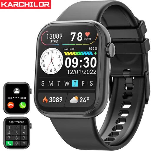 Smart Watch For Men: Wireless Calls, Heart Rate & Blood Pressure Monitoring, BT Call - Get Fit Now