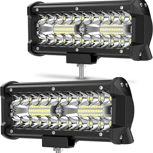 Brighten Up Your Drive with 2Pcs 7 Inch 240W 24000lm LED Light Bars!