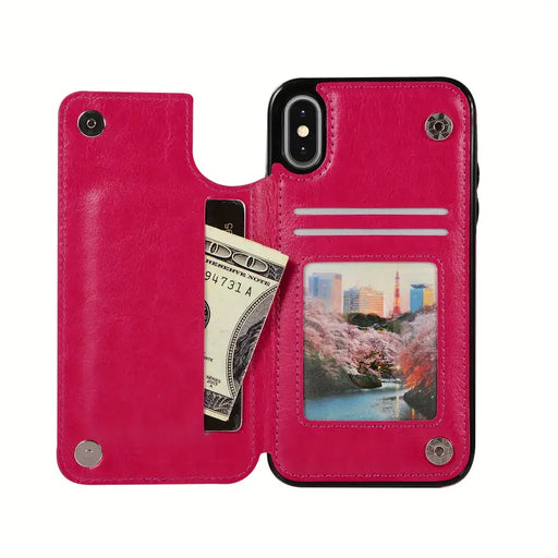 Stylish Leather Phone Case: The Perfect Gift for Birthdays, Easter, or Your Boy/Girlfriend Rose Red
