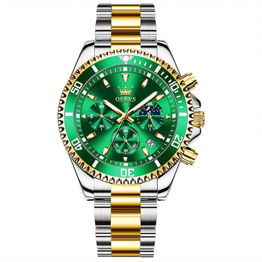 New OLEVS Orly Brand Men's Watch Luminous, Chronograph, Calendar Multifunctional Sports Three-eye Quartz Watch Waterproof Olevs Men's Wrist Watch