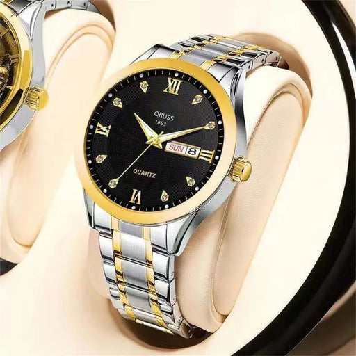1pc Men's Round Waterproof Luminous Quartz Watch, Wristwatch