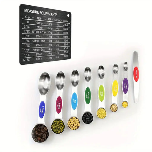 1pc Stainless Steel Fridge Magnet, With Magnetic Scale Plate, Common Unit Conversion Comparison Table 4.3in*3.3in