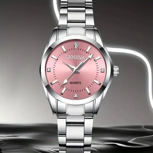 Watches For Women,Elegant Stainless Steel Bracelet Set Rhinestone Women's Quartz Watch