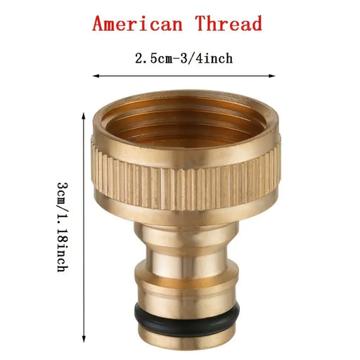 1pc Garden Hose Quick Connect Solid Brass 3/4 Inch External Thread Easy Connect Fittings No-Leak Water Hose Male Quick Connector And Female Product Adapters
