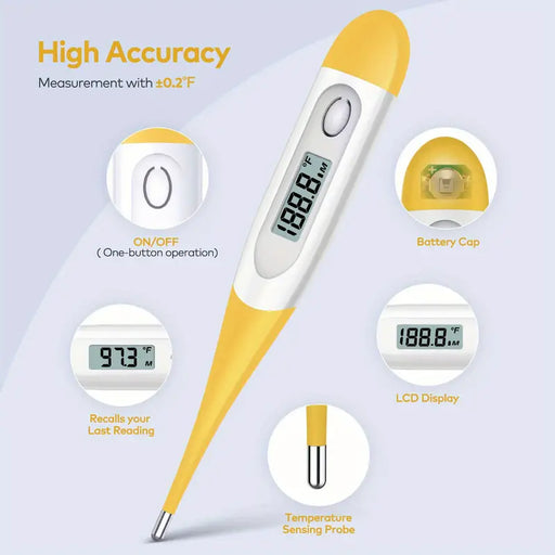 10-Second Fast Reading Digital Oral Thermometer - Accurate Fever Detection for Adults