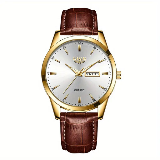1pc LIGE Quartz Men Watches Leather Strap Male Wristwatches Top Luxury Brand Luminous Date Week Business Men's Clock