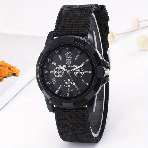Men's Outdoor Quartz Watch With Nylon Strap, Durable Wristwatch For Daily Use