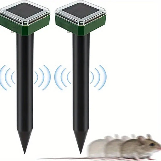 2pcs Solar Mole Repellent Ultrasonic Mole Repellent Solar Powered Outdoor Powered Sound Wave Deterrent For Lawn Garden For Snakes Moles Gophers Groundhogs Voles And Other Burrowing Mice