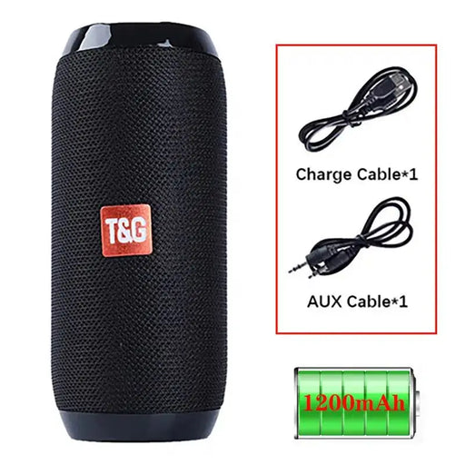Portable Wireless Bass Speaker: Enjoy Music Anywhere with T&G's Charging Cable, Aux Cable, FM TF USB Plug-in Card!