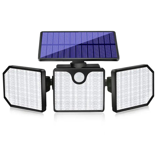 1pc/2pcs 230 LED 2200LM Led Solar Motion Sensor Light, Outdoor 3 Adjustable Heads Security LED Flood Light
