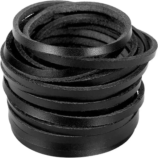 Genuine Leather Cord - Perfect for Jewelry Making, Arts & Crafts, and Handicrafts - 3MM, 4 Yards, Tan/Black
