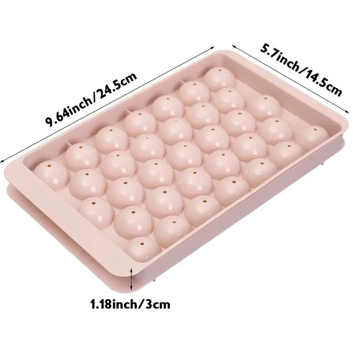 33-Grid Ice Cube Tray with Lid - Create Perfect Mini Ice Balls for Freezing!