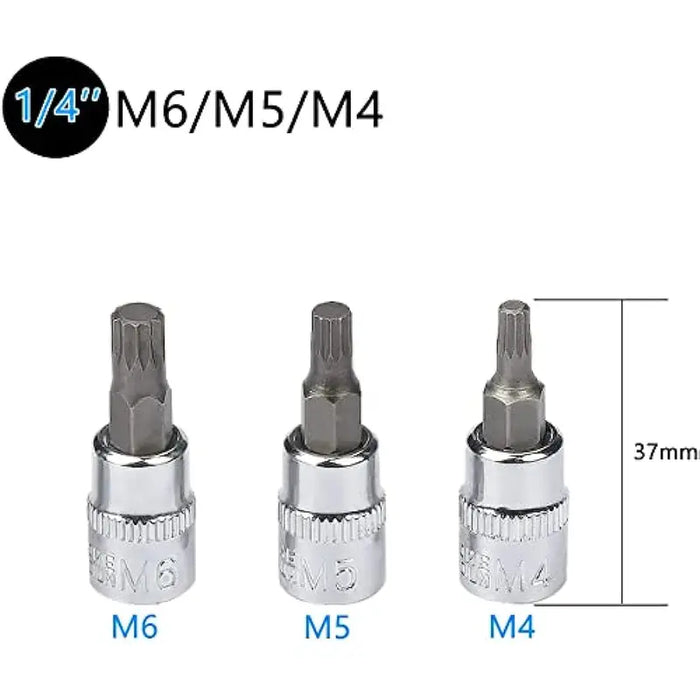 10Piece Torx Bit Socket Set Spline, Triple Square & Torx Wrench Bit