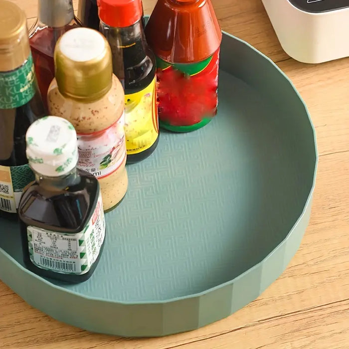 Maximize Your Kitchen Storage with this Rotating Table Top Soy Sauce Bottle & Condiment Rack