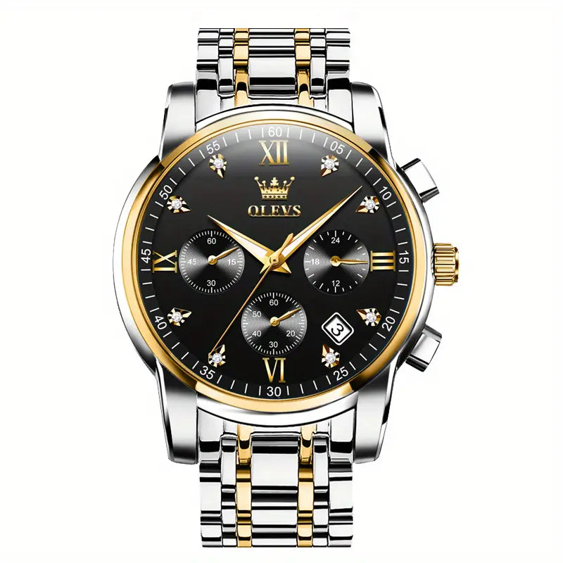 New Oris Brand Luminous Men's Watch Decoration, Chronograph, Calendar, Three-eye Chronograph Multi-function Waterproof Business Quartz Men's Watch 2858