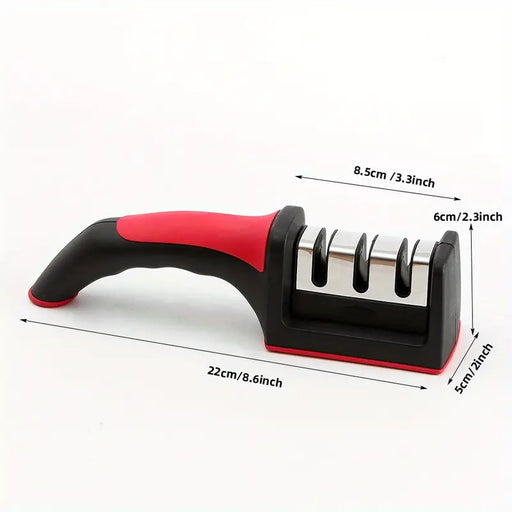 Sharpen Your Knives Effortlessly with this 1pc Portable Three-Stage Knife Sharpener