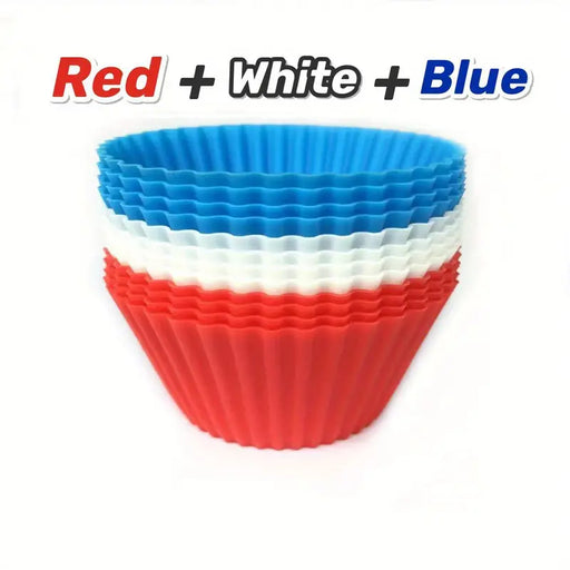 12pcs Reusable Silicone Cupcake Pans - Bake Delicious Round Muffins with These Easy-to-Use Cake Molds!