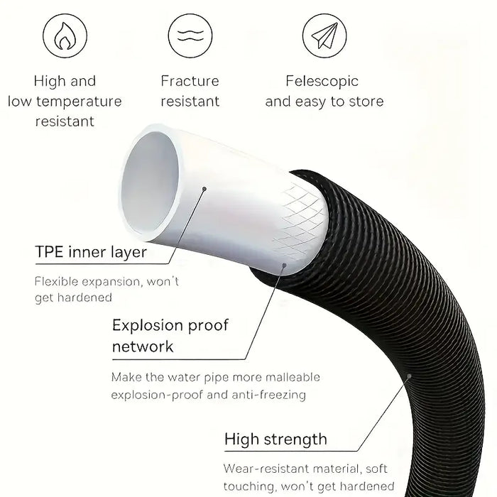 1pc New High Pressure Telescopic Car Wash Hose, Multi-Garden Watering Hose, Functional Tap Water Hose 3 Times Retractable Car Wash Watering Supplies
