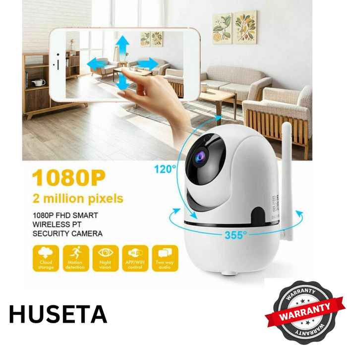 Wireless 1080P HD Home Security IP Camera Waterproof 2-Way Audio White WARRANTY